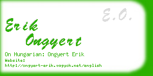 erik ongyert business card